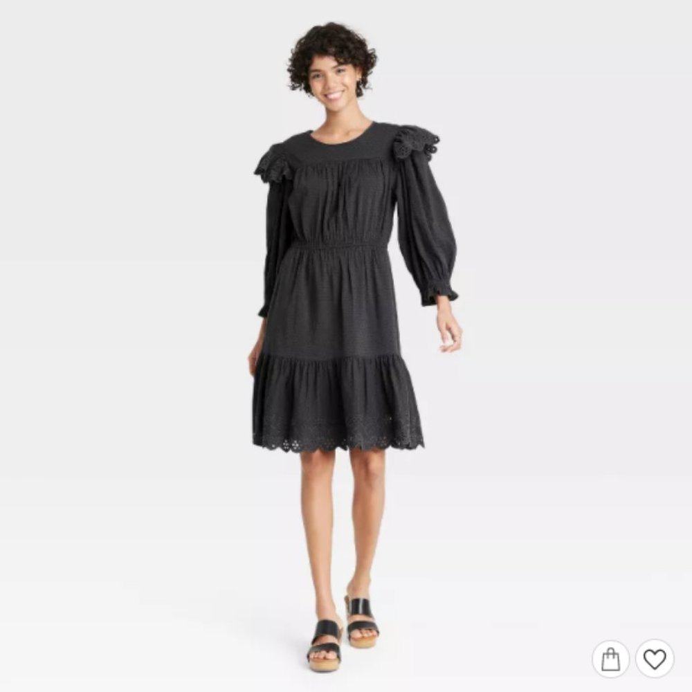 Women's Ruffle Long Sleeve Ruffle Dress